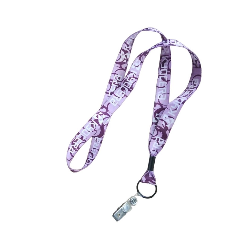 Kyocera Lanyard ID Card Holder Key Chain Purple Multicolor